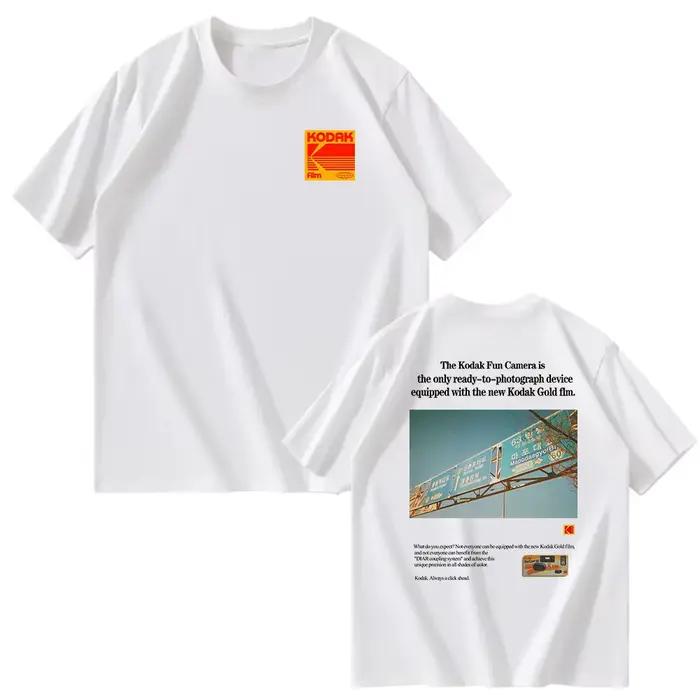 T-shirt respirant et anti-transpiration 100 % coton pour homme, collection été 2026 Kodak – Idéal po