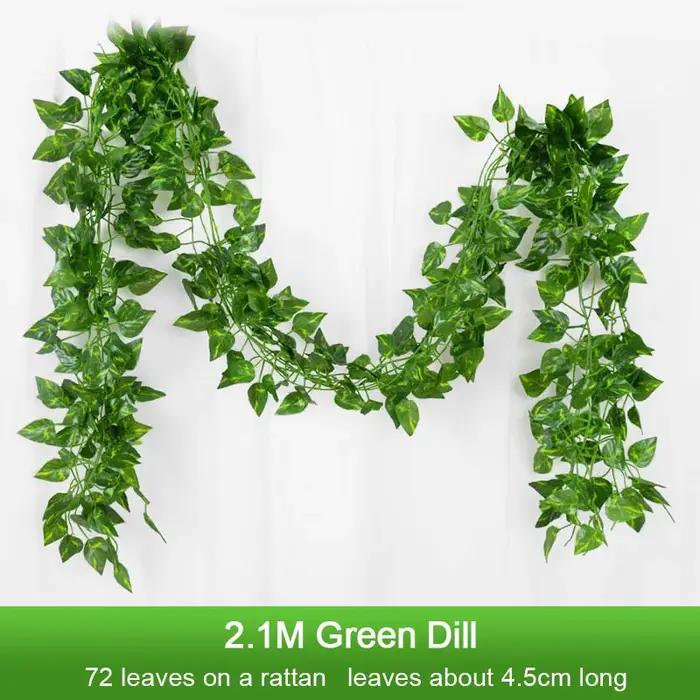 Guirlande de feuilles de lierre vert artificielles de 2.1M