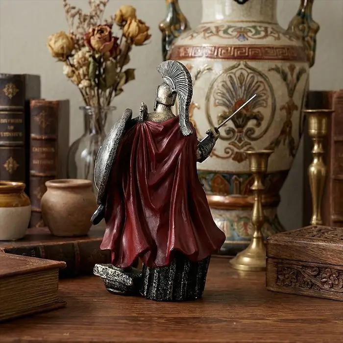 Figurine en résine de guerrier spartiate, statue de soldat grec avec épée, décoration de maison, ornement de bureau, cadeau pour hommes