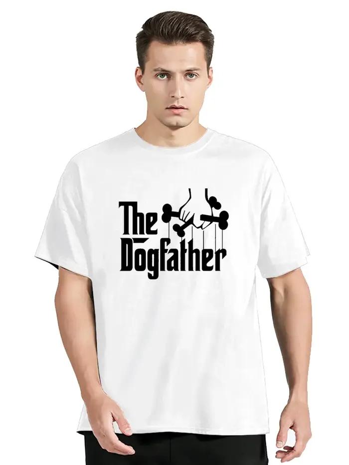 T-shirt homme en coton bleu royal à manches courtes décontracté pour la fête des pères et les occasions quotidiennes