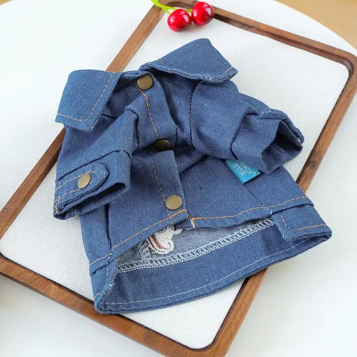 Veste en jean pour animaux de compagnie pour le jour du match - Marron