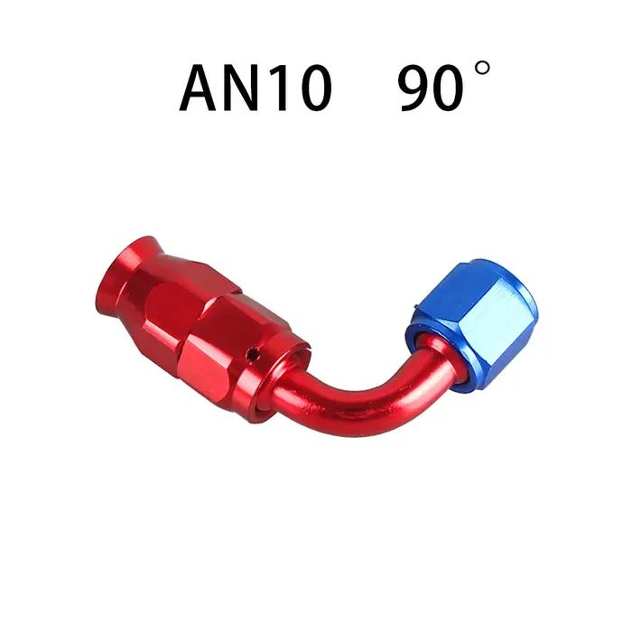 Pour raccord d'extrémité de tuyau de conduite de carburant d'huile pivotant en PTFE AN4/6/8/10/12 droit 0 ° /45 ° /90
