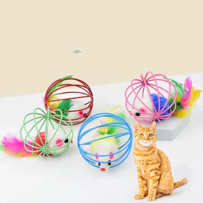 Jouet pour chat Chase Cat : Souris colorée populaire dans une cage
