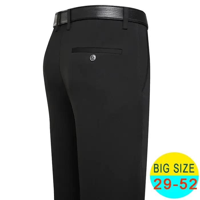 Pantalon costume homme stretch printemps été décontracté affaires formel classique marine taille 46 48 grande taille
