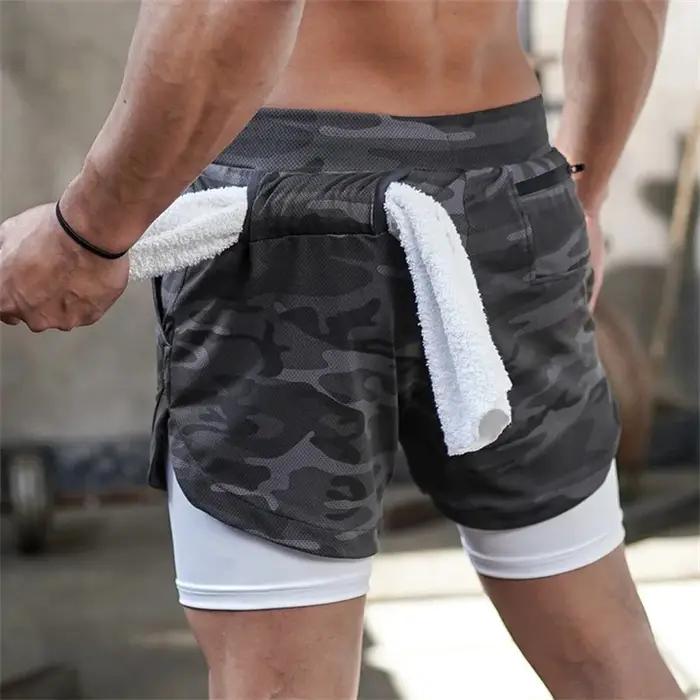 Short multi-poches pour hommes, short de sport, Fitness, décontracté, plage, entraînement, doublé, s