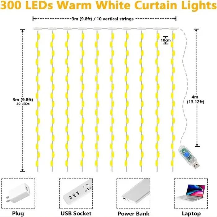Guirxiété lumineuse LED USB pour décoration de jardin, lampe de guirxiété de vacances, nickel é, mai