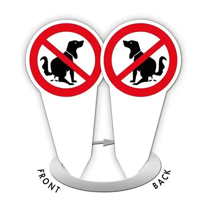 Panneau en plastique « Pas de crottes de chien », panneau d'avertissement anti-crottes pour jardin, piquet de jardin, imperméable pour l'extérieur, pour les propriétaires d'animaux, pour éviter la pol