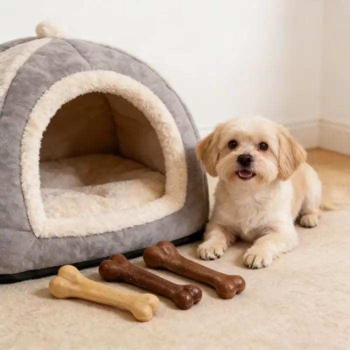 Jouet à mâcher en forme d'os durable pour chiens, jouet interactif pour réduire les comportements destructeurs, protéger les dents, adapté à toutes les races de chiens