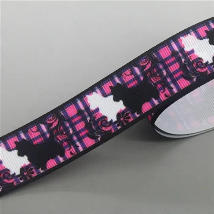 DUWES-Ruban gros-grain imprimé patte de chien Terrier, accessoires vêtements de sauna, collier de dé