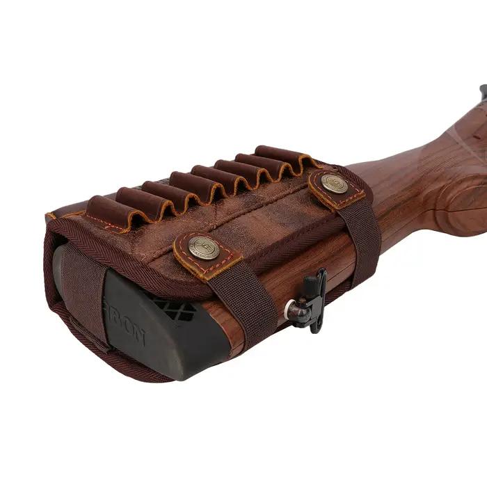 Repose-joue Riser en cuir et PU pour chasseurs, avec support de munitions pour fusils 243 WIN 270 WIN 308 WIN et autres types de munitions, pour une meilleure précision et confort lors de la chasse