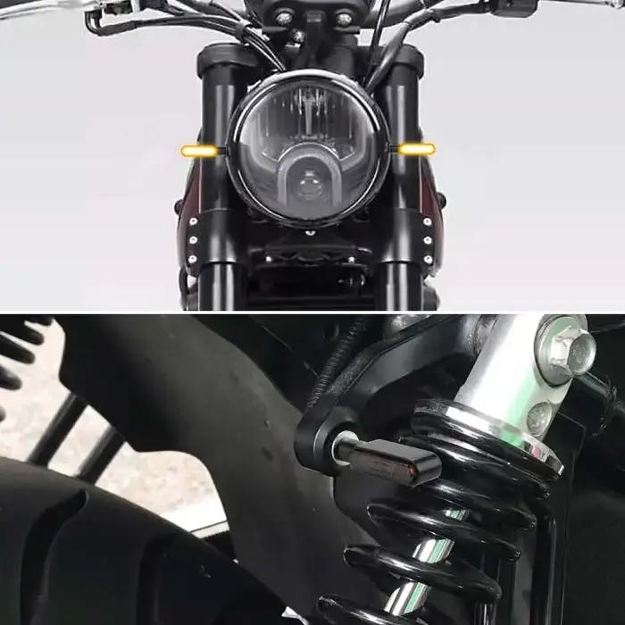 BLALION 2 pièces 6 LED Clignotants de moto Mini LED Séquentiels Ambre
