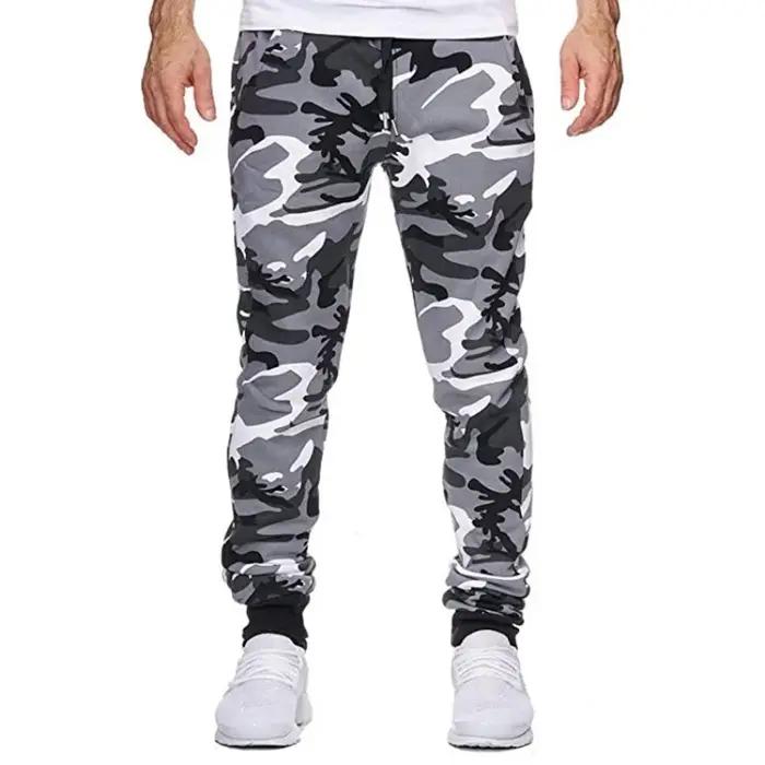 Pantalon de sport camouflage 2025 taille réglable pour running et fitness en grande taille