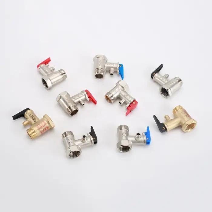 Valve de sécurité pour chauffe-eau, 3/4 "1/2", avec interrupteur, joint en cuivre mâle femelle, raccord Union, clapet anti-retour de surpression unidirectionnel