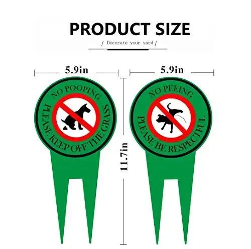 Panneau double face pour empêcher les chiens de faire caca ou de pipi sur votre pelouse