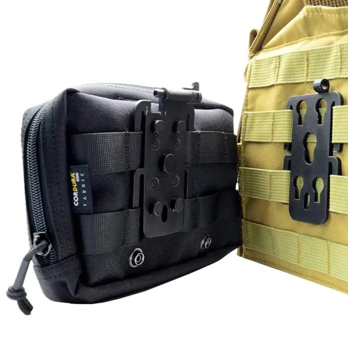 Plaque d'attachement MOLLE tactique VULPO pour poches et équipements chasse militaire