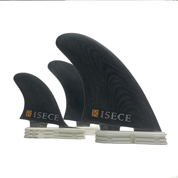 RISECE MR Twin + ailerons stabilisateurs aileron de Surf en fibre de verre noir Performance Surf Tri