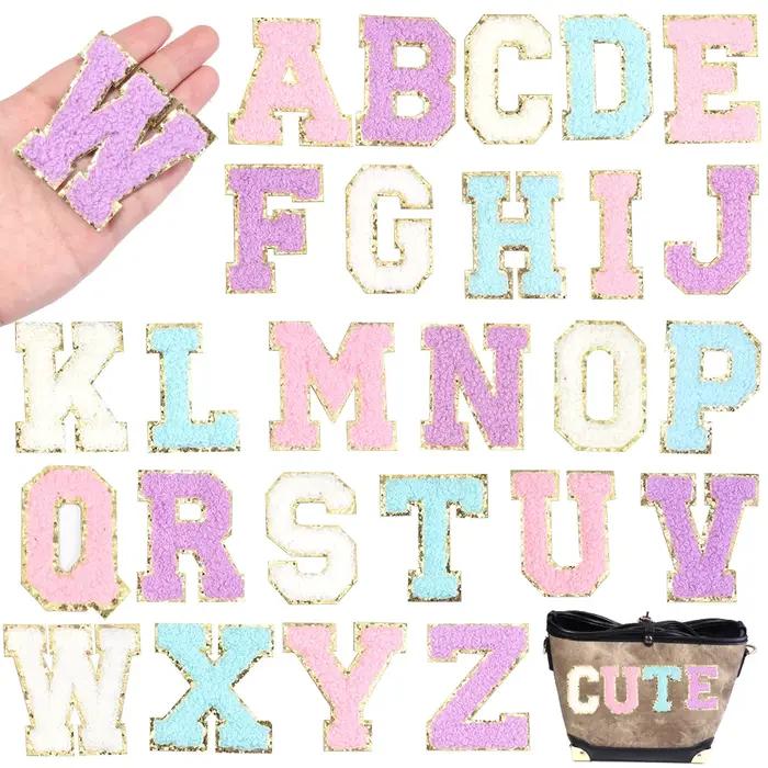 8Pcs / Lot Lettres de patch pour les vêtements Alphabet Lettre collante Sacs