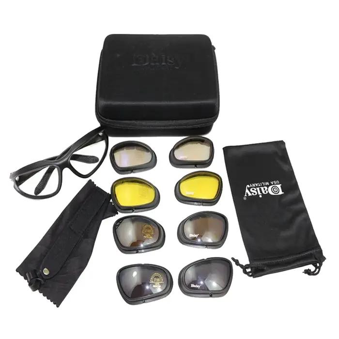 Lunettes Daisy C5/X7 polarisées tactiques 4 verres pour airsoft et protection militaire
