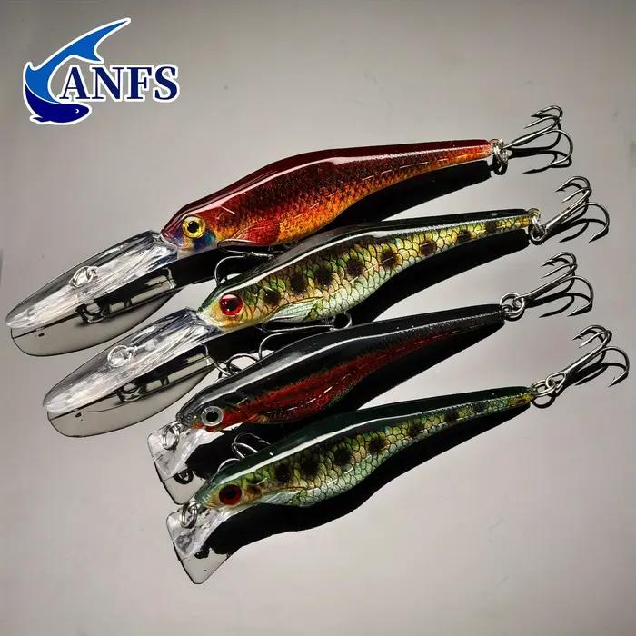 ANFS 2 pièces Kit de leurre de pêche méné coulant coloré-impression colorée assortie deux modèles réalistes