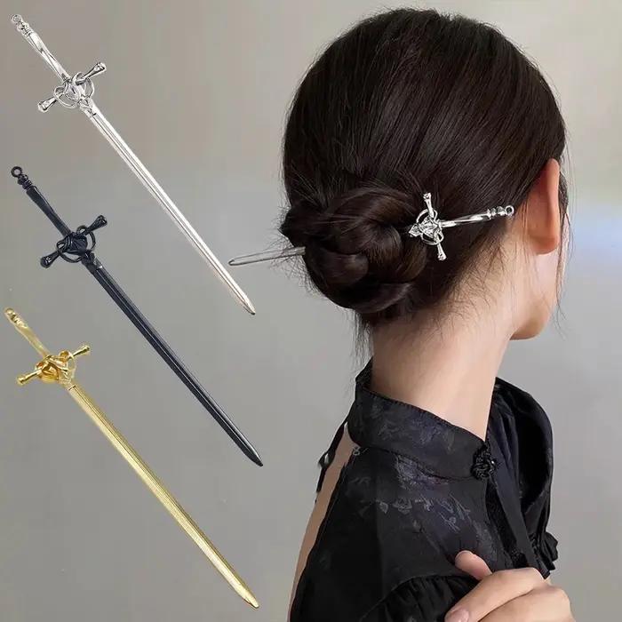 Épingles à cheveux épée créative pour femmes, épingles à cheveux, couvre-chef, Style chinois, fourch
