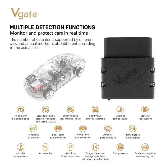 OBDIICAT-VLinker MC/MC + ELM327 Bluetooth3.0/ 4.0 OBD2 ELM 327 Wifi Diagnostic de voiture pour IOS A
