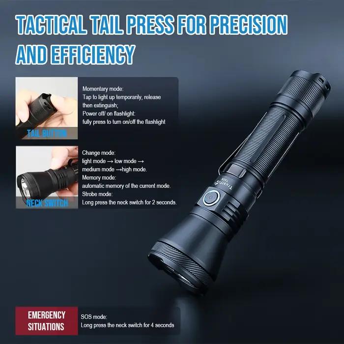 Trustfire T40R armée tactique lampe de poche LED 1800lumen 550 mètres Rechargeable 18650 lampe avec