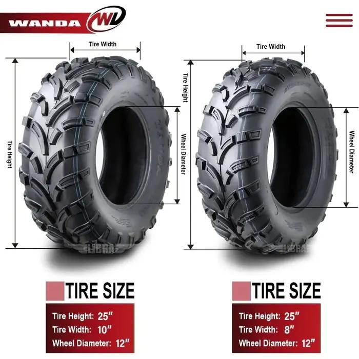 Lot de 4 pneus RL/UTV 25x8 12 avant et 25x10 12 arrière/6PR Pino 3 10243/10244 US (origine)