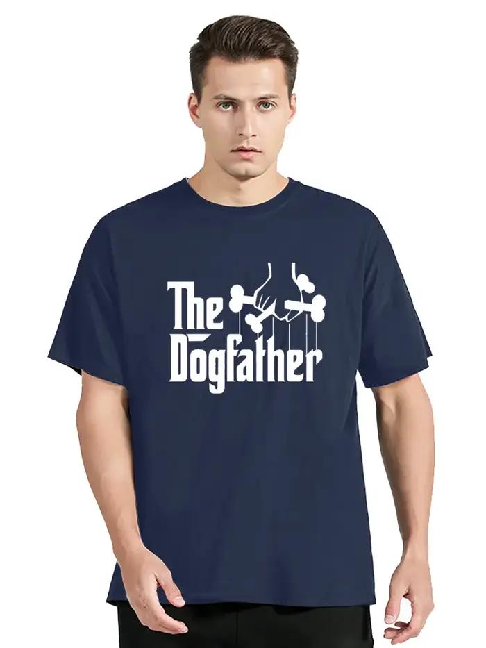 T-shirt homme en coton bleu royal à manches courtes décontracté pour la fête des pères et les occasions quotidiennes