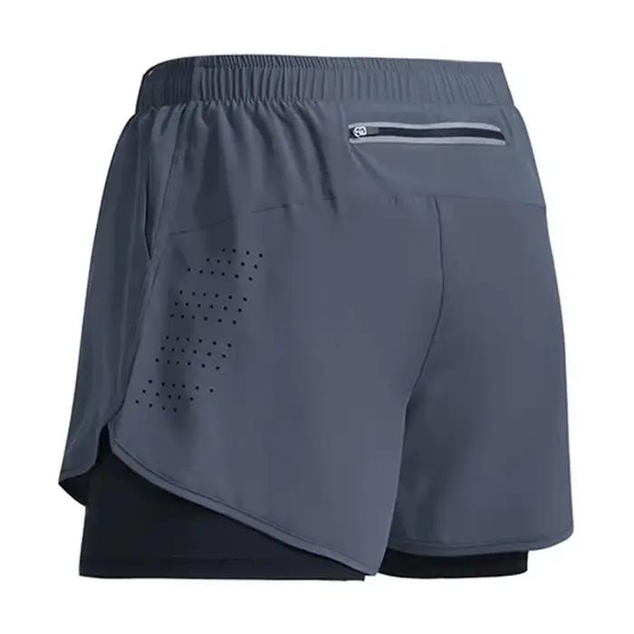 Short de course pour hommes séchage rapide Fitness ventiler Double couche Shorts hommes nouveau Spor