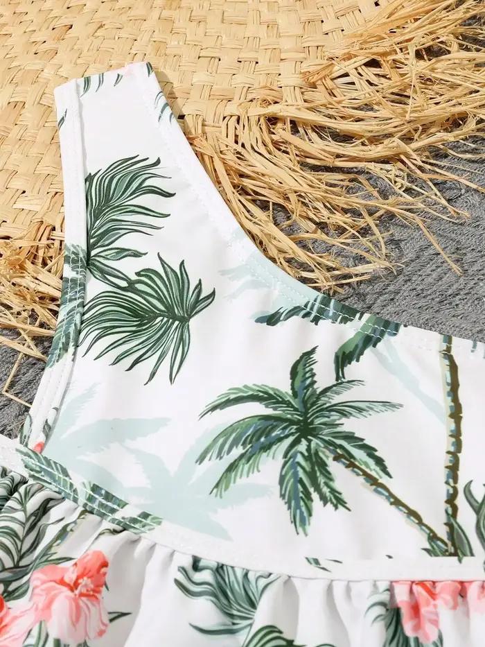 Maillot de bain une pièce imprimé à volants pour filles 2026 – Tenue de bain pour enfants, maillot d