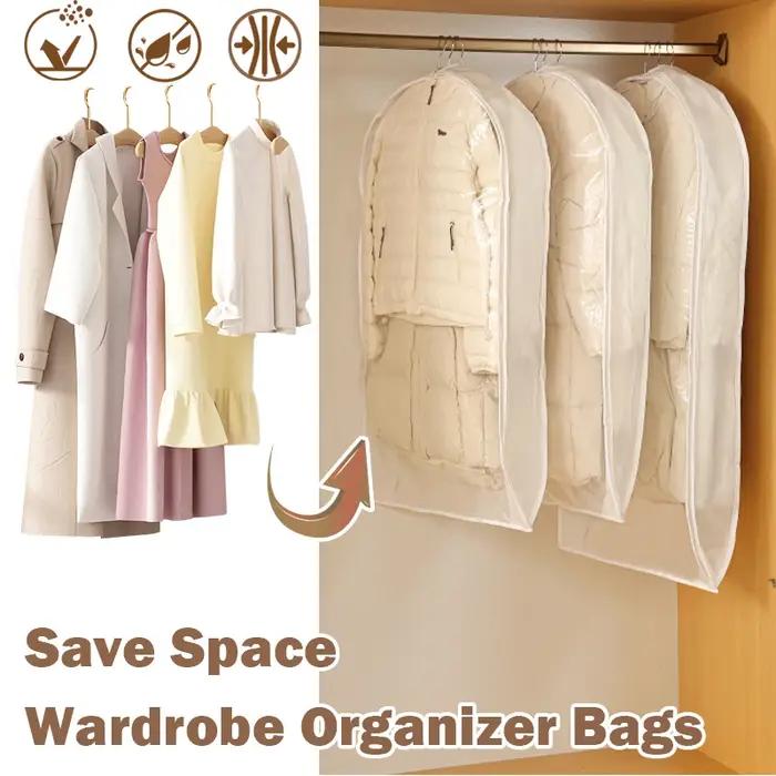 Sac de rangement anti-poussière en plastique pour vêtements d'hiver et épais, multifonctionnel et réutilisable pour organiser la garde-robe