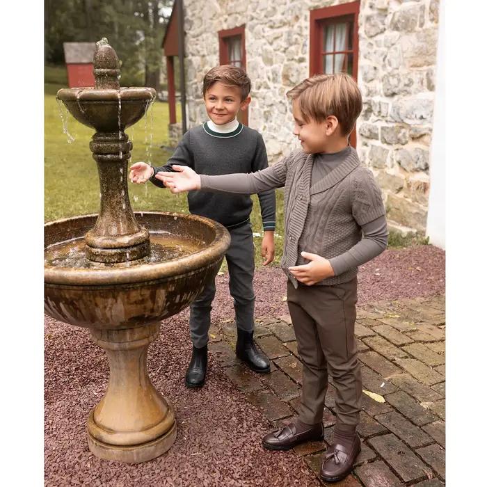 Collection AP Chestnut pour marron, broderie exquise, mode frères sœurs, tenues assorties pour la famille
