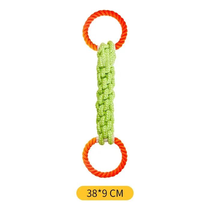 Jouet pour chien en corde de coton à double anneau