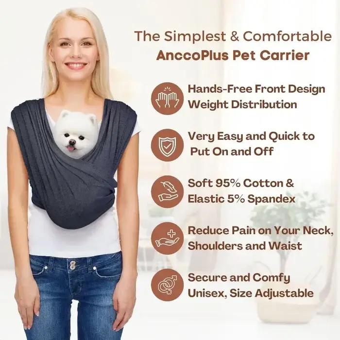 Porte-chien pour petits chiens, face avant, écharpe mains libres pour chat, taille réglable en coton doux