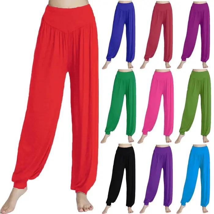 Pantalons de danse pour femmes, pieds amples, justaucorps à jambes larges, pantalons longs pour prat