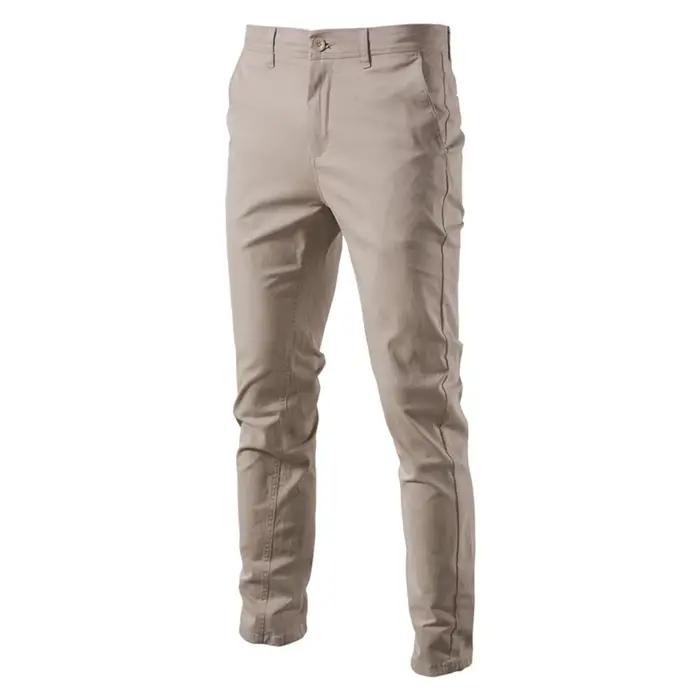 AIOPESON coton décontracté Hommes Pantalons Couleur unie Coupe ajustée