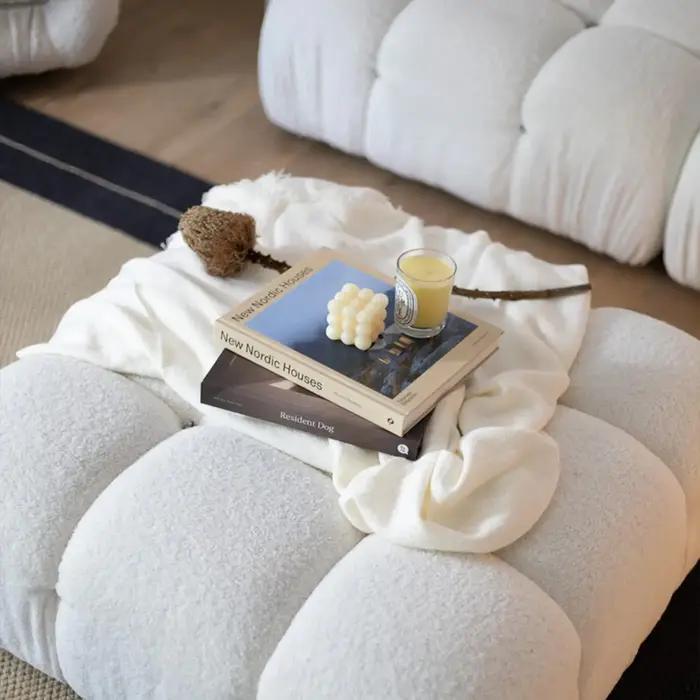 Canapé moderne en tissu flexible, style minimaliste, inspiré des meubles, confortable