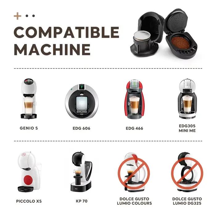 Adaptateur de café ICafilas adaptateur de capsule réutilisable Dolce Gusto avec accessoires de Machi