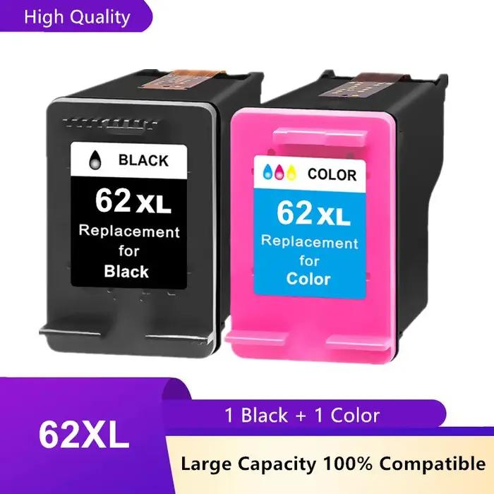 Cartouche d'encre compatible HP 62 XL pour imprimante HP Envy OfficeJet impression professionnelle haute qualité tricolore noir 600 pages 450 pages