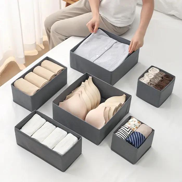 Boîte de rangement de sous-vêtements en tissu non tissé organisateur de tiroirs pour armoire rangement de vêtements et sous-vêtements occasion spéciale cadeau pour femme