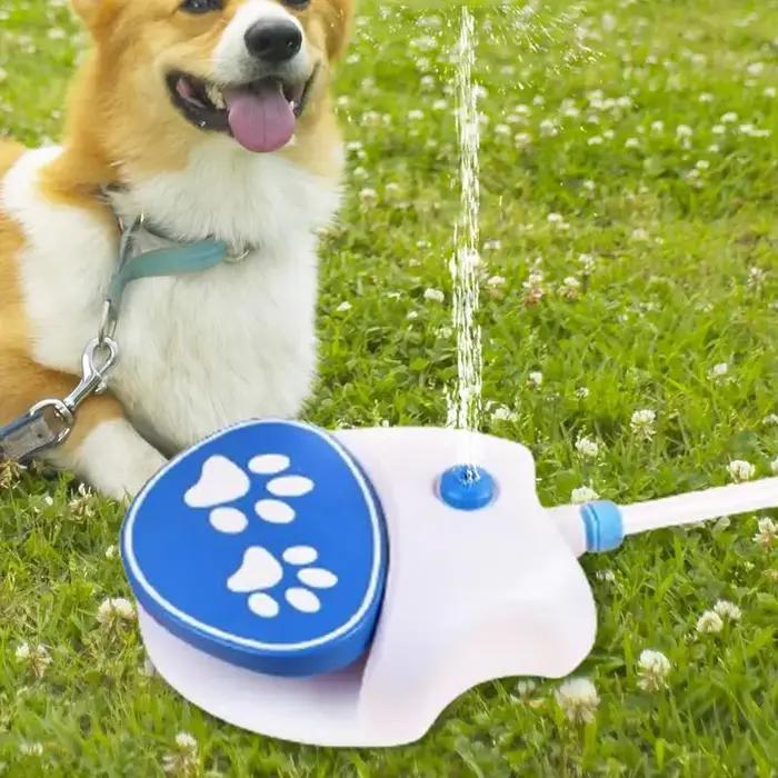 Fontaine d'Eau pour Chien, Presse à Pattes, Arroseur Extérieur, Jouet à Boire Facile à Security er