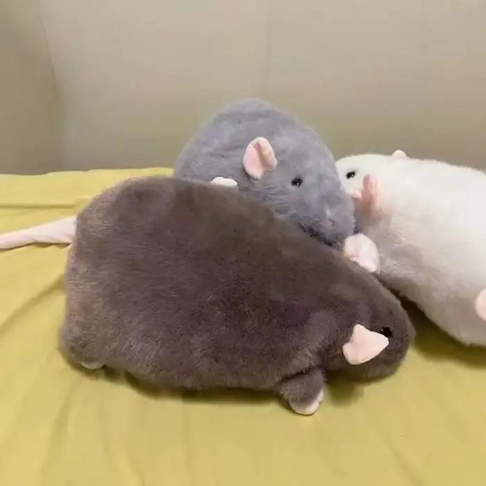 Poupée souris créative 30/45/90cm, en peluche, dessin animé, branche de fleur, Rat, figurine animale