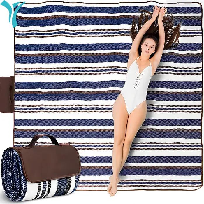 Couverture de pique-nique imperméable extra large, tapis de plage et camping pliable avec sac fourre-tout tendance