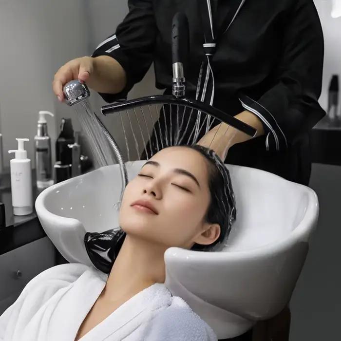 Ensemble de robinetterie cascade réglable pour spa capillaire, pour bac à shampoing, accessoires de lavage de cheveux pour salon, kit de douche pour soins du cuir chevelu