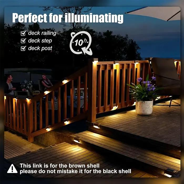 Blanc chaud LED solaire étape lampe chemin escalier extérieur jardin lumières étanche balcon lumière