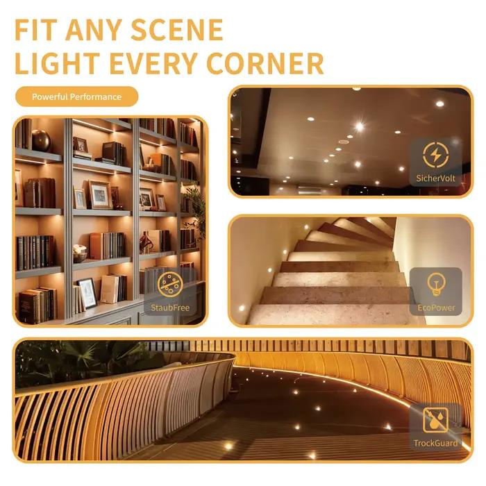 Mini Downlight LED 12V 1W Encastré Petit Spot Plafond Cuisine Chambre Escalier NikLed Projecteur avec AC110-220V aved