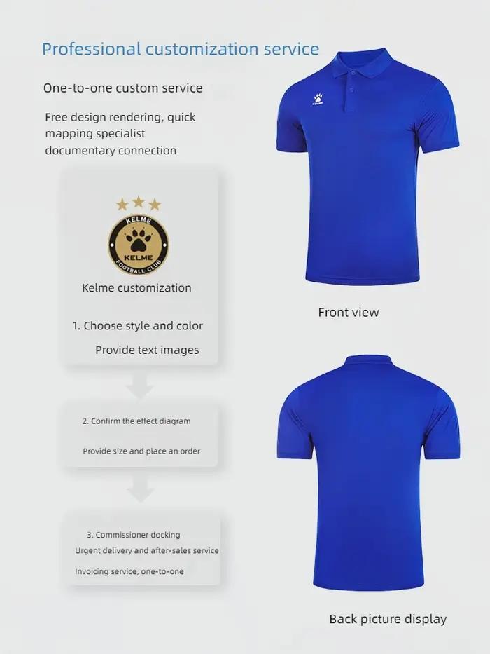 Kelme Polo hommes été séchage rapide à manches courtes T-shirt Club formation Football uniformes che