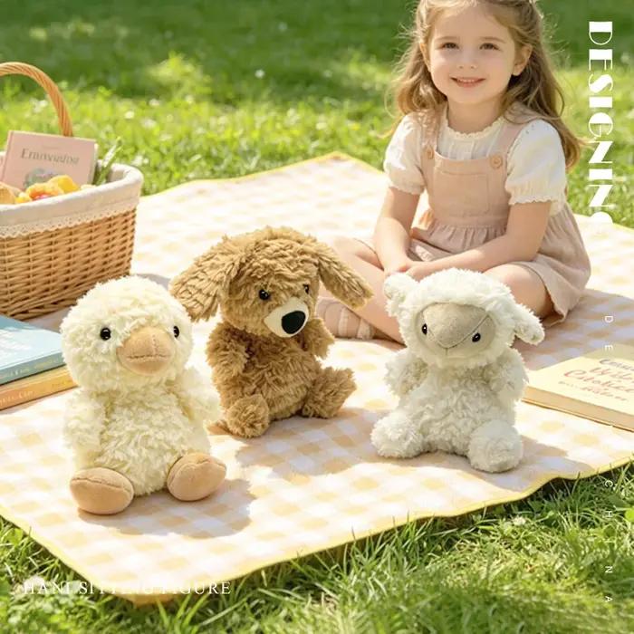 Jouets en peluche chien, canard, animaux moelleux, poupées en peluche, jouets de décoration pour la maison, jouets d'accompagnement pour enfants, jouets pour le sommeil, Kawaii, cadeaux d'anniversaire