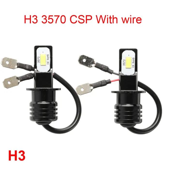 2Pcs CSP H4 H7 LED Ampoules Phare H11 H8 H9 Voiture Brouillard Lumière 9005 HB3 9006 HB4 H1 H3 H16JP
