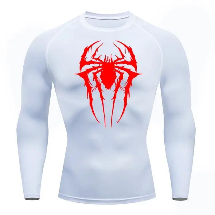 Spider graphique Compression chemises pour hommes gymnastique entraînement anti-éruption athlétique séchage rapide t-shi